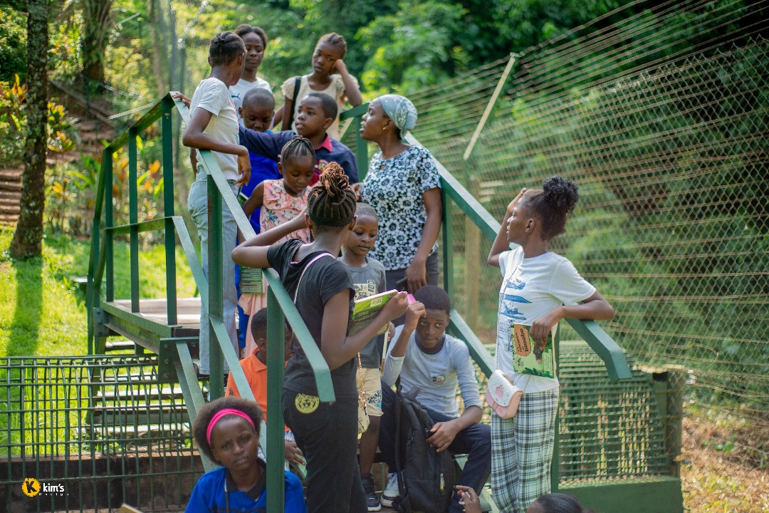 Photos visite des enfants du club de lecture à Lola y’a bonobo